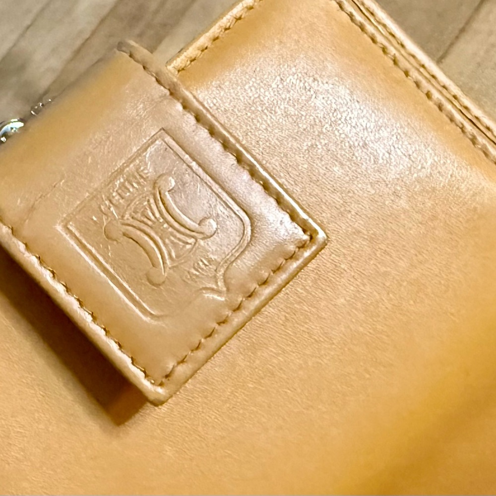 CELINE Vintage Brown Macadam Compact Folding Kiss-lock Bifold Wallet - Picture 9 of 11